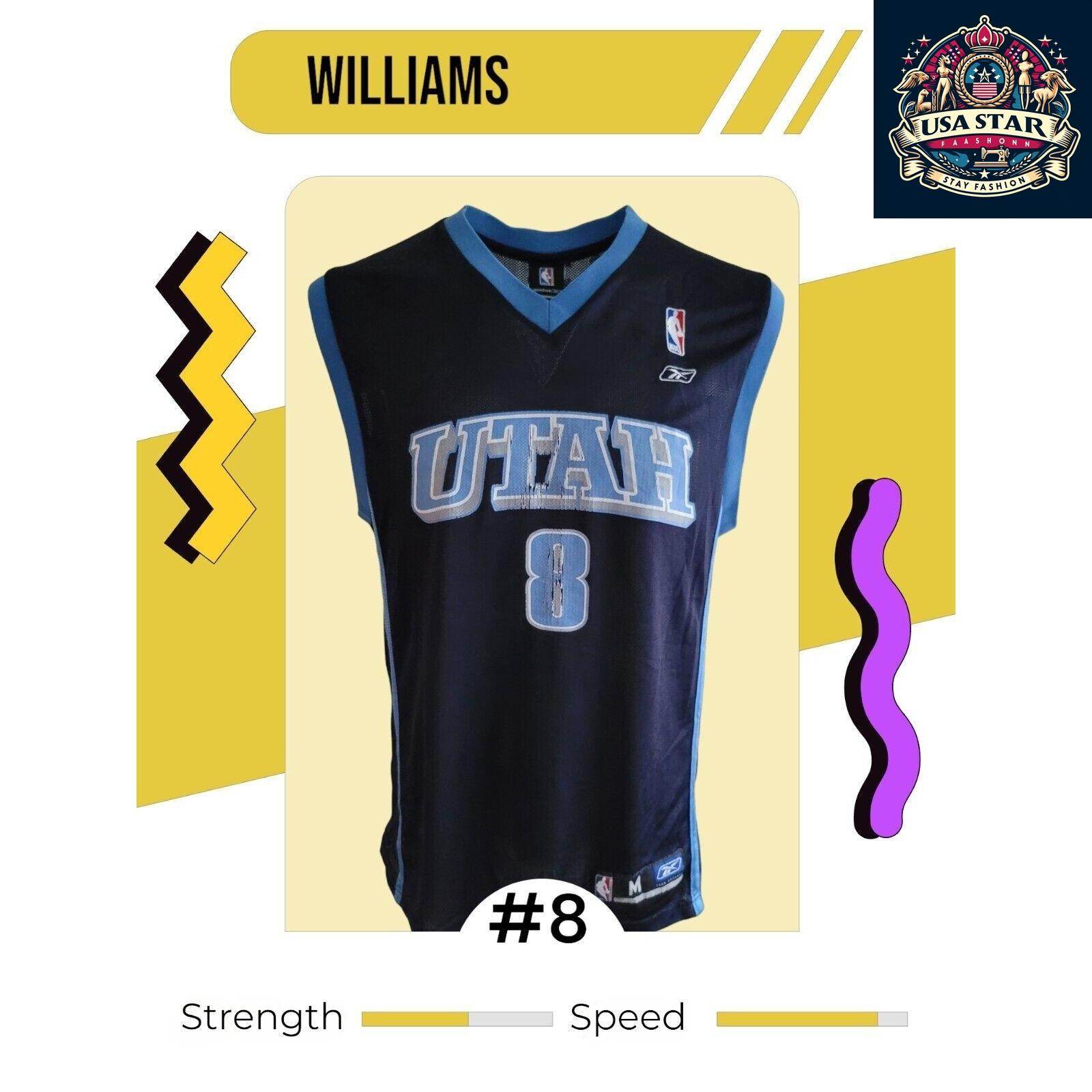 Deron Williams Jersey #8 Utah Jazz Size M - Authentic NBA Fan Apparel for Basketball Enthusiasts - USASTARFASHION