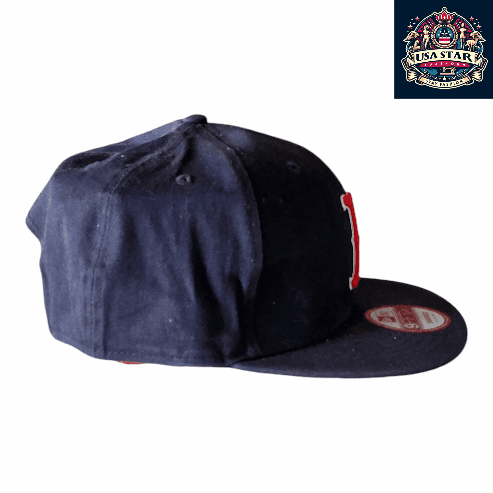 Boston Red Sox Snapback Hat - New Era 9FIFTY - Navy/Red - Adjustable, Durable, Medium - Large - USASTARFASHION