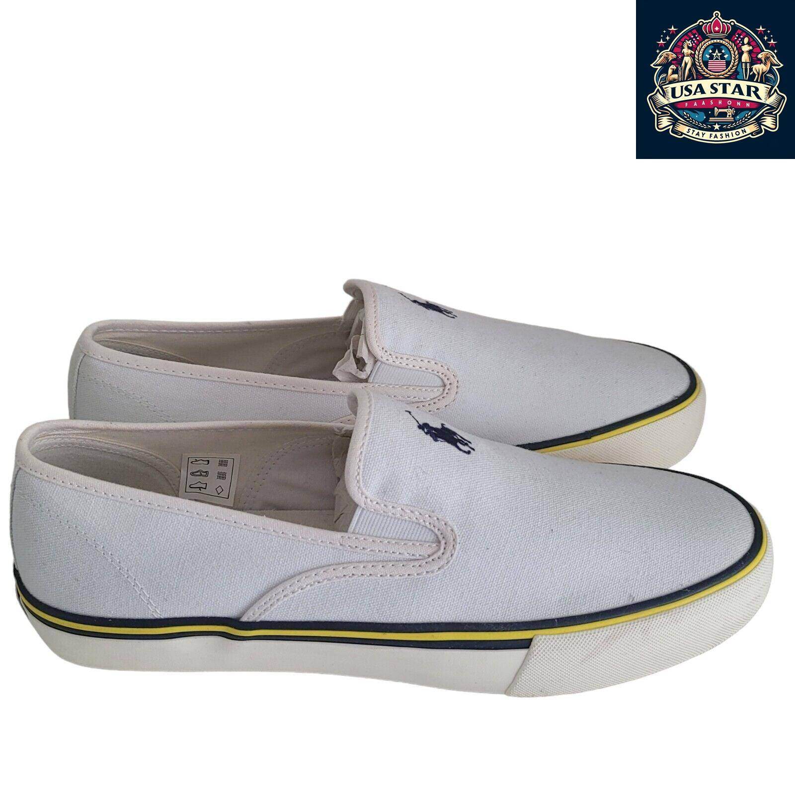 Ralph Lauren Men's Pumps Size 10 UK - Stylish White Sneakers with Comfortable Fit and Versatile Design - USASTARFASHION