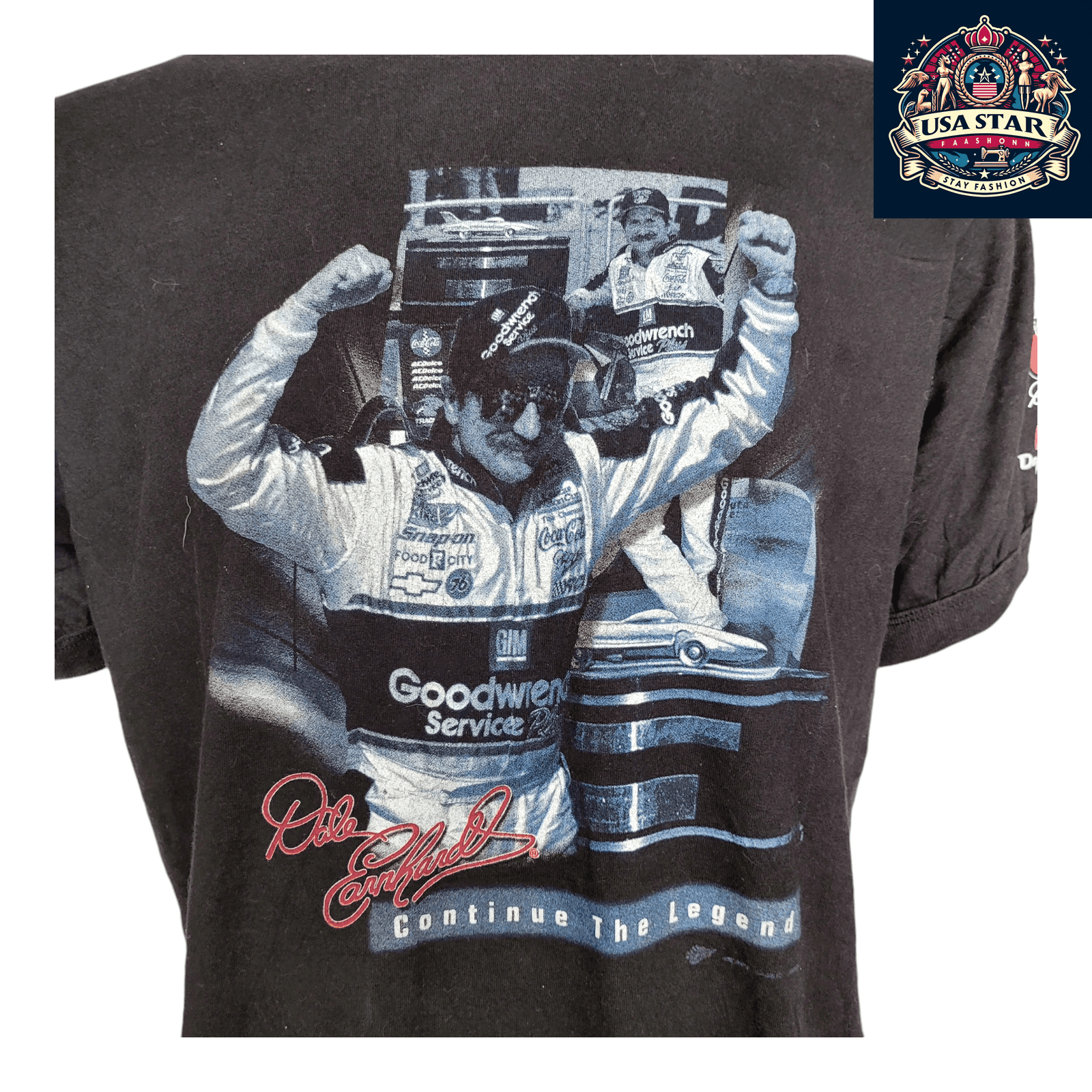 Dale Earnhardt T-Shirt 1998 Daytona 500 Win Men's Large 100% Cotton Officially Licensed Collectible - USASTARFASHION
