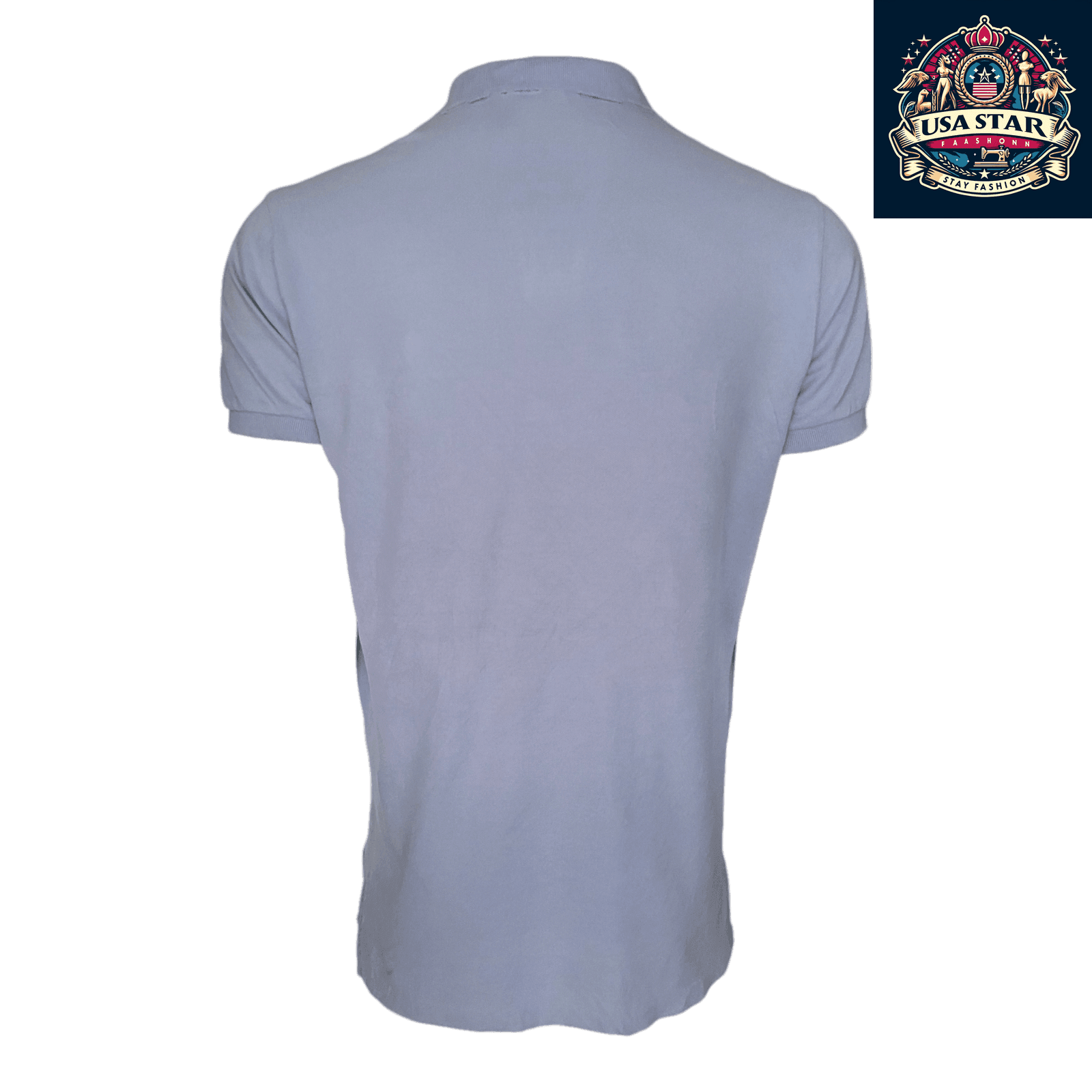 Polo Ralph Lauren Men's Polo Shirt - Custom Fit Light Blue with Pink Logo, 100% Cotton Comfort - USASTARFASHION
