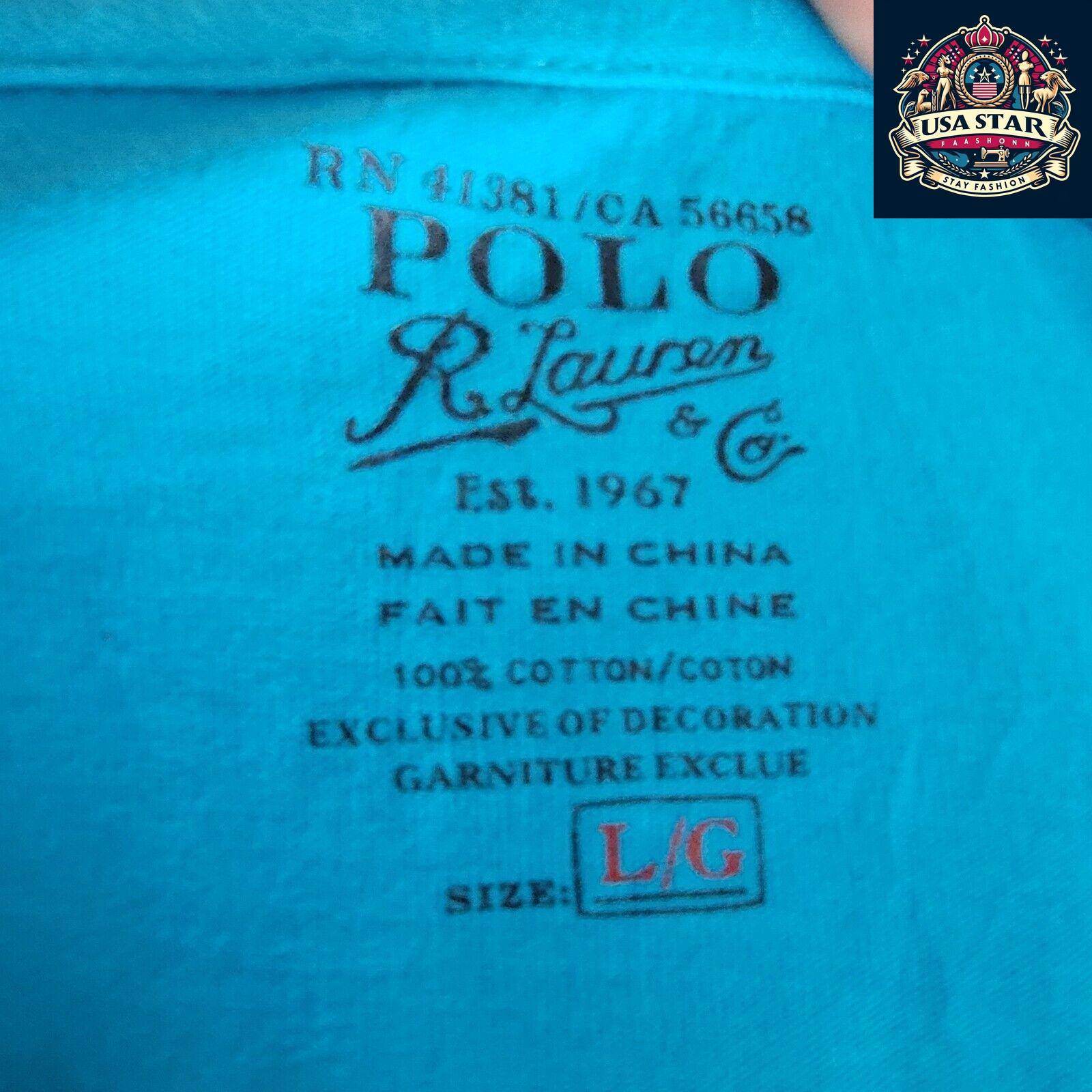 Polo Ralph Lauren T-Shirt in Multicolour, Size L - Soft Cotton Casual Wear with Round Neck Design - USASTARFASHION