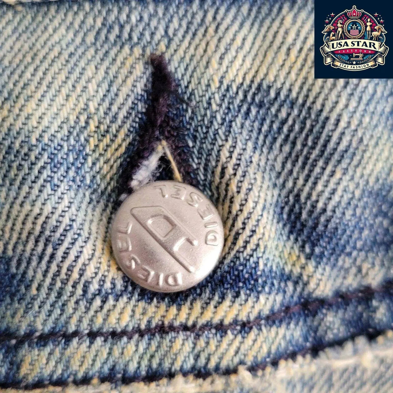 DIESEL Men's XL Denim Cotton Jacket Made In Italy - Classic Design, Rugged Style, Handcrafted Quality - USASTARFASHION