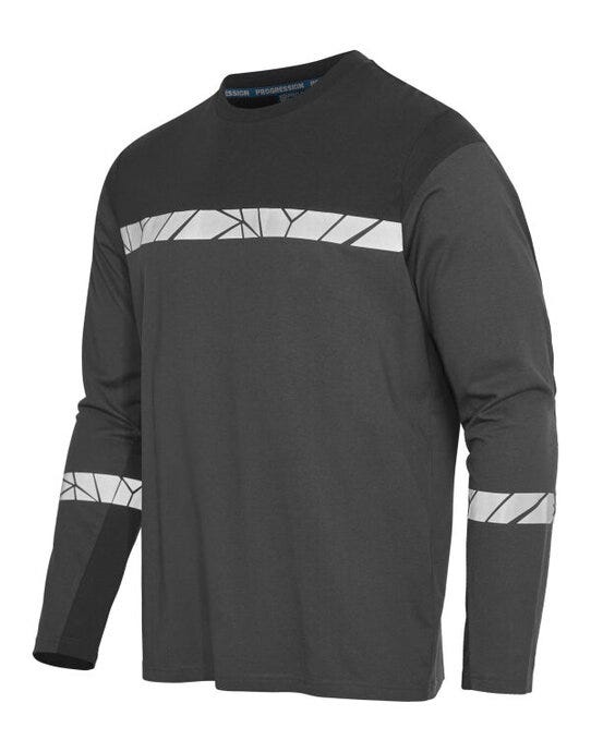 ProJob Workwear PJ647002 ProJob Progression 7002 LS T-Shirt - Grey/Black