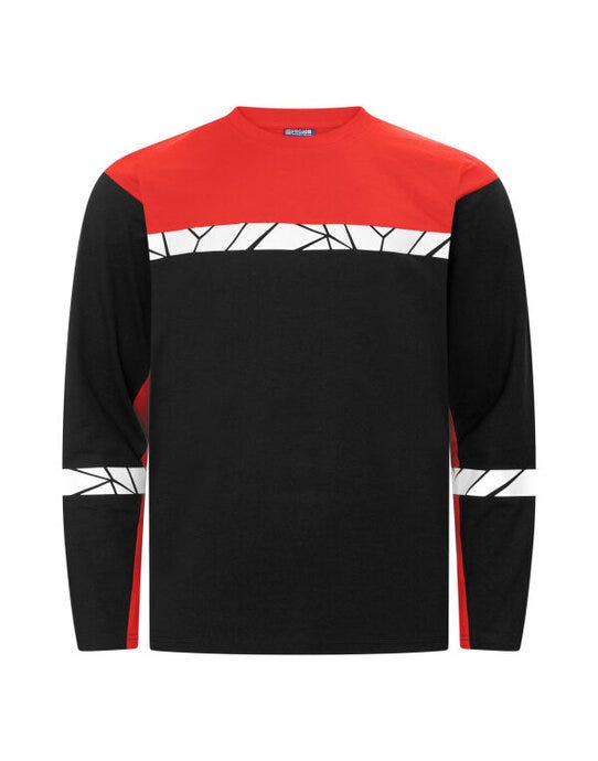 ProJob Workwear PJ647002 ProJob Progression 7002 LS T-Shirt - Black/Red