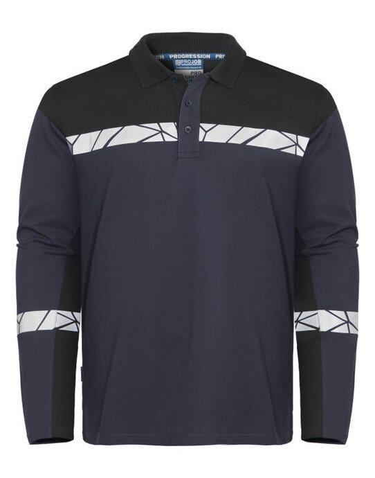 ProJob Workwear PJ647004 ProJob Progression 7004 LS Pique Polo - Navy/Black