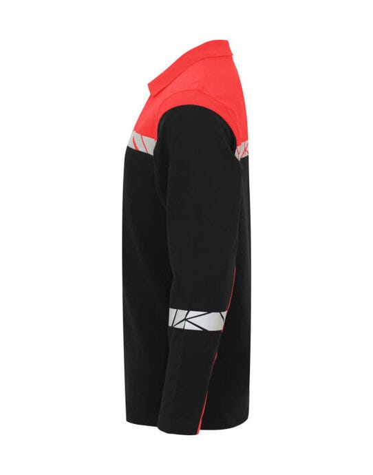 ProJob Workwear PJ647004 ProJob Progression 7004 LS Pique Polo - Black/Red