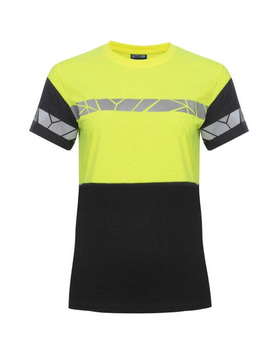 ProJob Workwear PJ647005 ProJob Progression 7005 Ladies T-Shirt - Black/Yellow