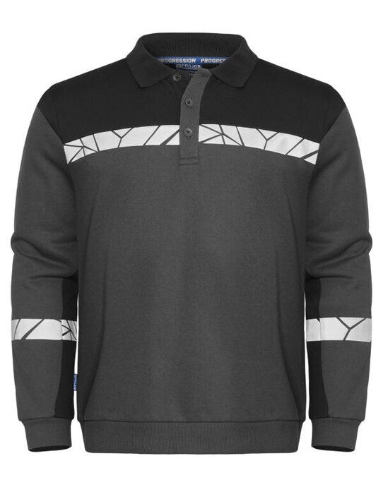 ProJob Workwear PJ647100 ProJob Progression 7100 LS Polo Sweat - Grey/Black