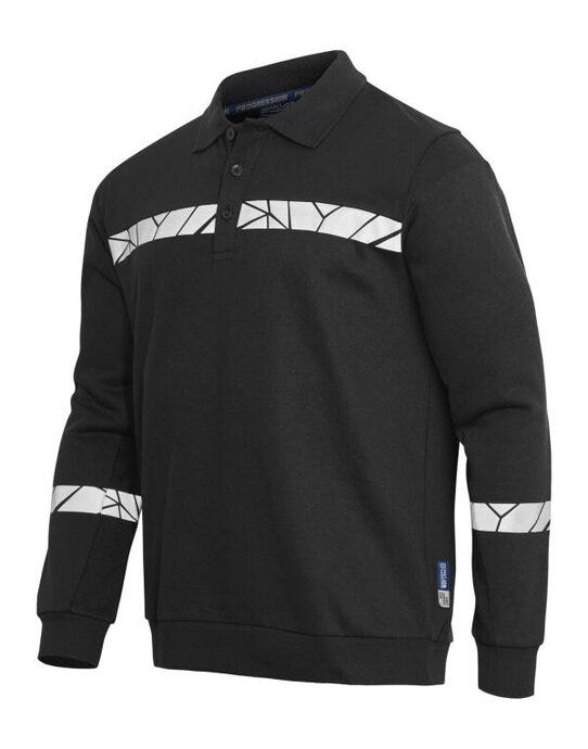 ProJob Workwear PJ647100 ProJob Progression 7100 LS Polo Sweat - Black/Black