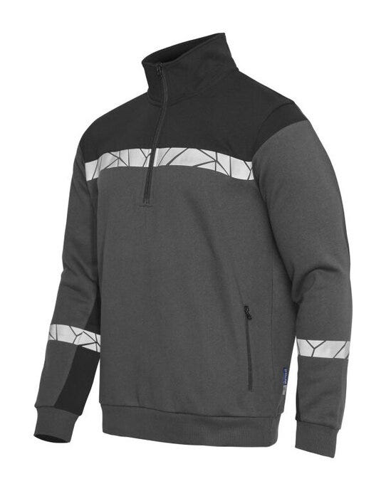 ProJob Workwear PJ647102 ProJob Progression 7102 Half Zip Sweat - Grey/Black