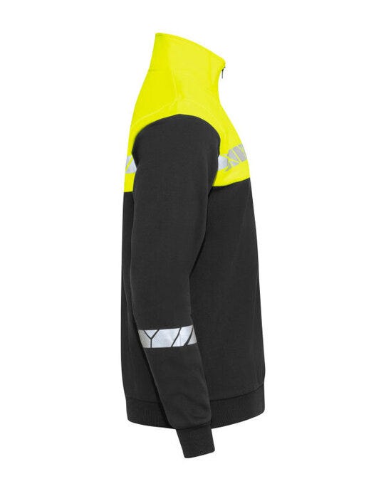 ProJob Workwear PJ647102 ProJob Progression 7102 Half Zip Sweat - Black/Yellow
