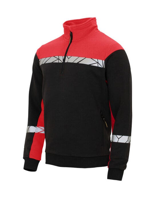 ProJob Workwear PJ647102 ProJob Progression 7102 Half Zip Sweat - Black/Red