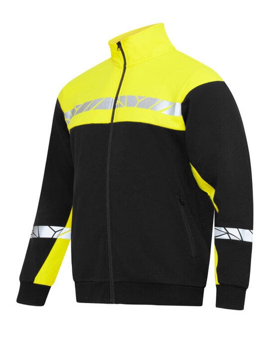 ProJob Workwear PJ647103 ProJob Progression 7103 Full Zip Sweat - Black/Yellow