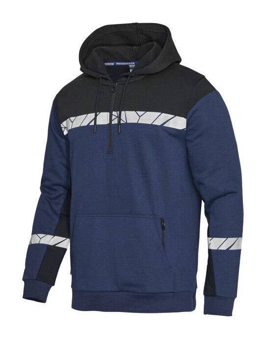 ProJob Workwear PJ647104 ProJob Progression 7104 Half Zip Hoodie - Navy/Black