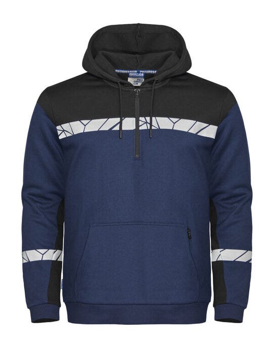 ProJob Workwear PJ647104 ProJob Progression 7104 Half Zip Hoodie - Navy/Black