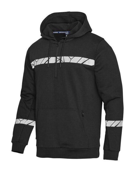 ProJob Workwear PJ647104 ProJob Progression 7104 Half Zip Hoodie - Black/Black