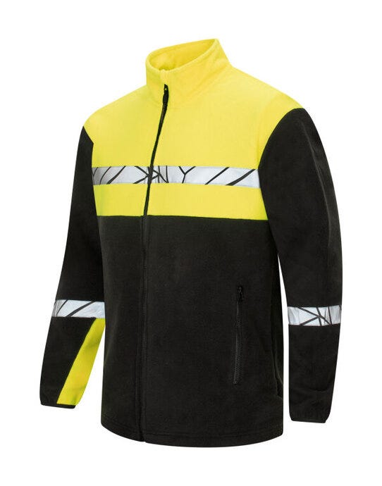 ProJob Workwear PJ647300 ProJob Progression 7300 Full Zip Fleece - Black/Yellow