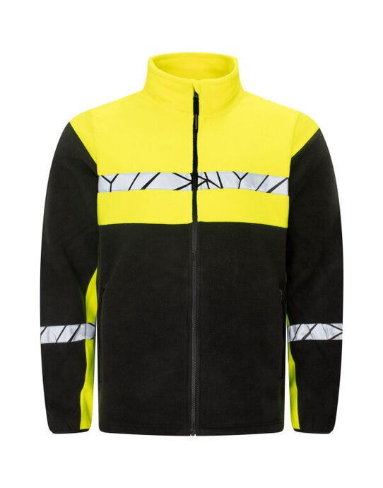 ProJob Workwear PJ647300 ProJob Progression 7300 Full Zip Fleece - Black/Yellow
