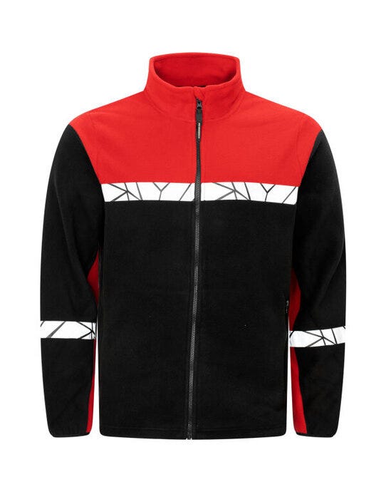 ProJob Workwear PJ647300 ProJob Progression 7300 Full Zip Fleece - Black/Red