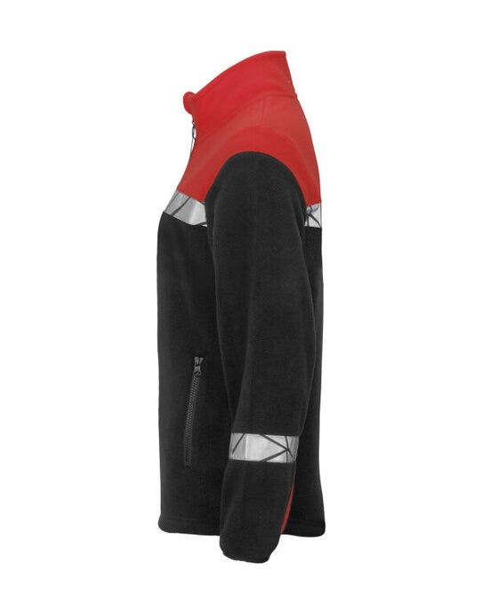 ProJob Workwear PJ647301 ProJob Progression 7301 Ladies FZ Fleece - Black/Red