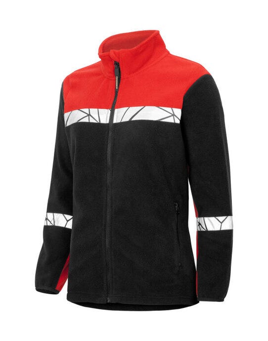 ProJob Workwear PJ647301 ProJob Progression 7301 Ladies FZ Fleece - Black/Red
