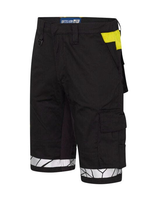 ProJob Workwear PJ647510 ProJob 7510 Work Shorts - Black/Yellow