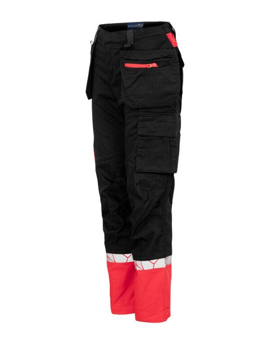 ProJob Workwear PJ647513 ProJob Progression 7513 Ladies Workpant - Black/Red