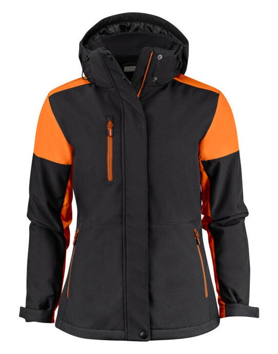 Printer Prime PP2261072 Ladies Padded Softshell - Black/Orange