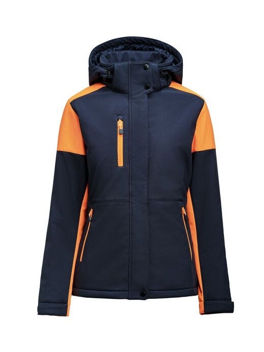 Printer Prime PP2261072 Ladies Padded Softshell - Navy/Neon Orange