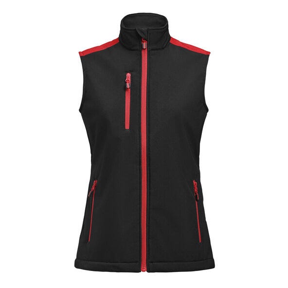 Printer Prime PP2261084 Ladies Softshell Vest - Black/Red