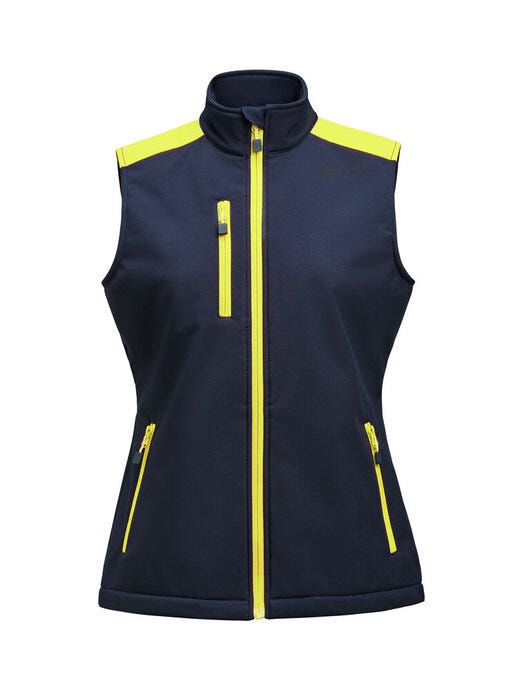 Printer Prime PP2261084 Ladies Softshell Vest - Navy/Neon Yellow