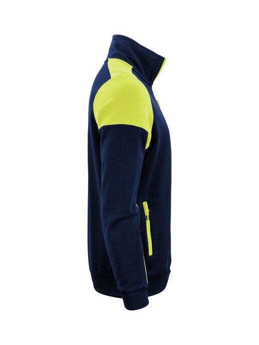 Printer Prime PP2262061 Full Zip Sweater - Navy/Neon Yellow