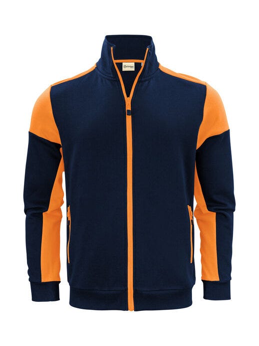 Printer Prime PP2262061 Full Zip Sweater - Navy/Neon Orange