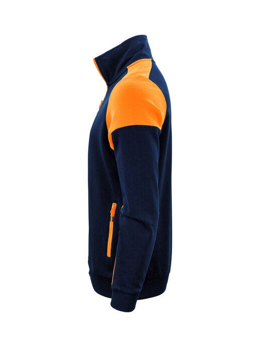 Printer Prime PP2262061 Full Zip Sweater - Navy/Neon Orange