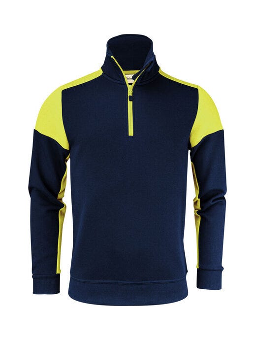 Printer Prime PP2262069 Half Zip Sweater - Navy/Neon Yellow