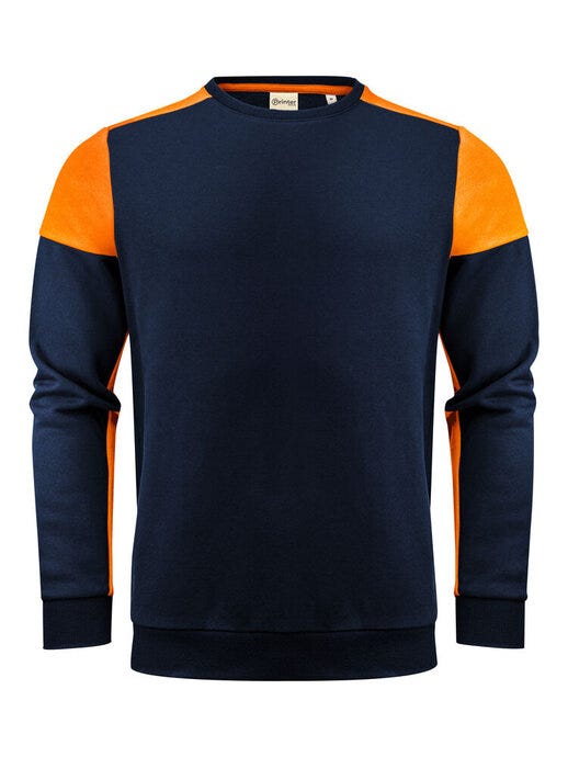 Printer Prime PP2262071 Crewneck - Navy/Neon Orange