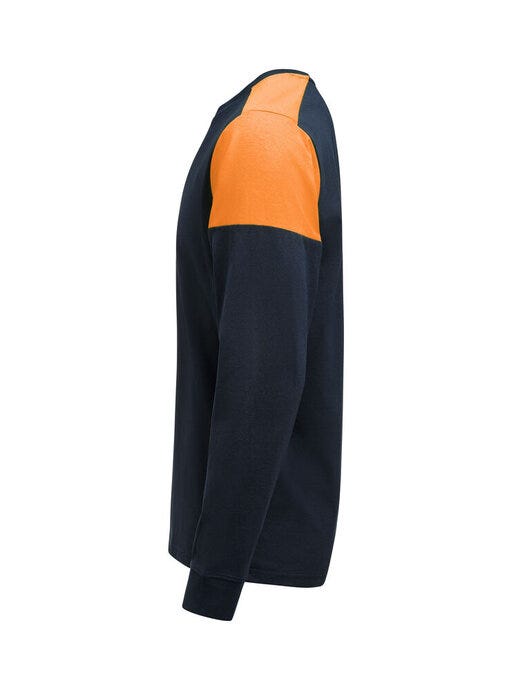 Printer Prime PP2264036 Long Sleeve T-Shirt - Navy/Neon Orange