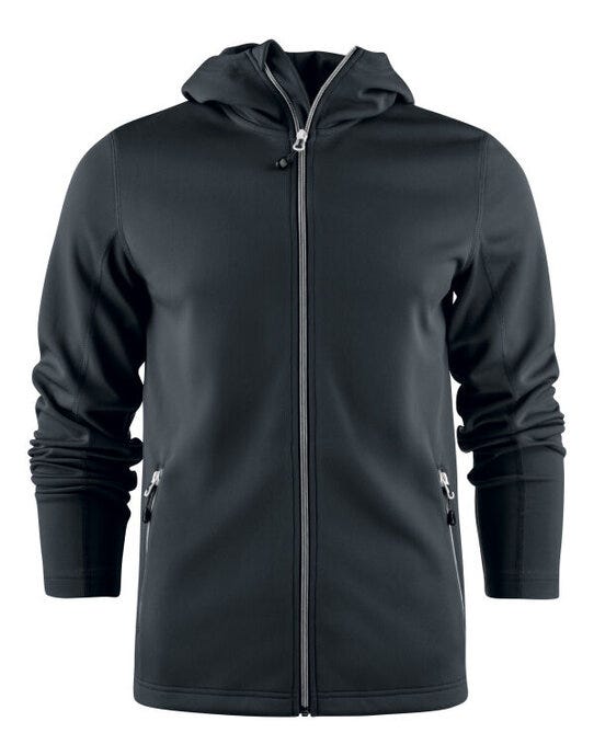 Printer Red PR2262056 Layback Full Zip Hoodie - Black