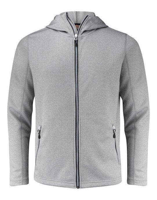 Printer Red PR2262056 Layback Full Zip Hoodie - Grey Melange