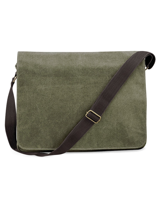 Quadra QD610 Vintage Canvas Despatch Bag - Vintage Military Green