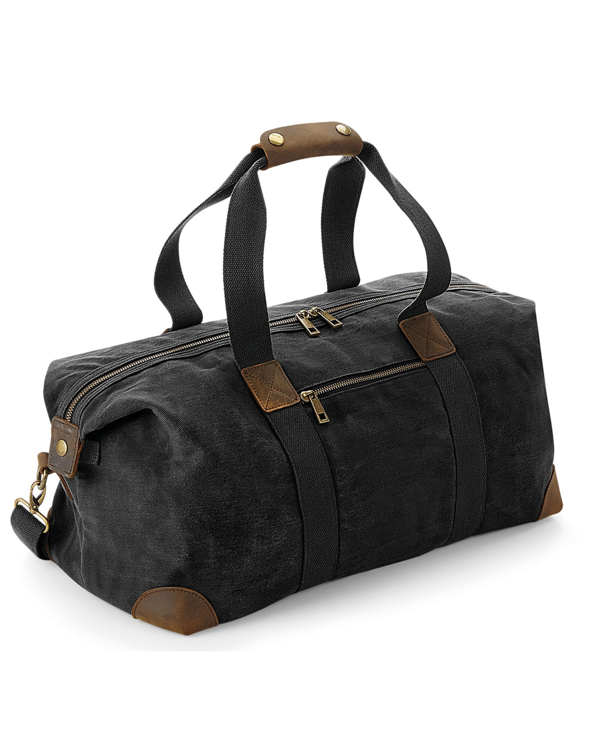 Quadra QD650 Heritage Washed Canvas Holdall - Black