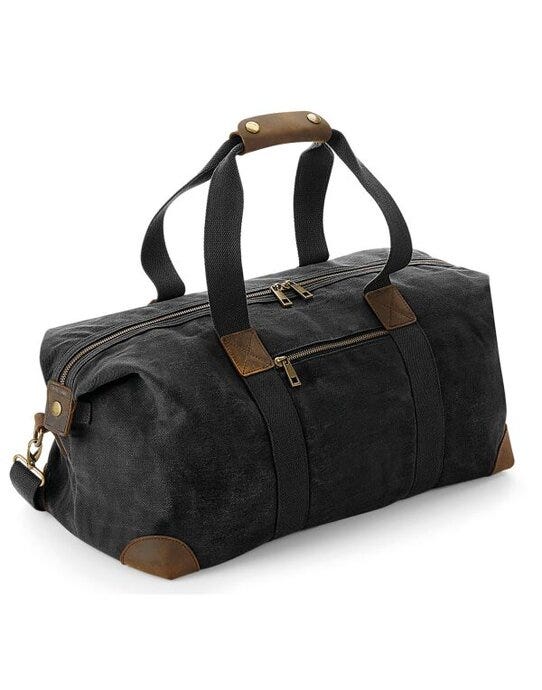 Quadra QD650 Heritage Washed Canvas Holdall - Black
