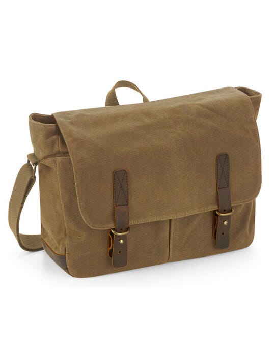Quadra QD653 Heritage Waxed Canvas Messenger - Desert Sand