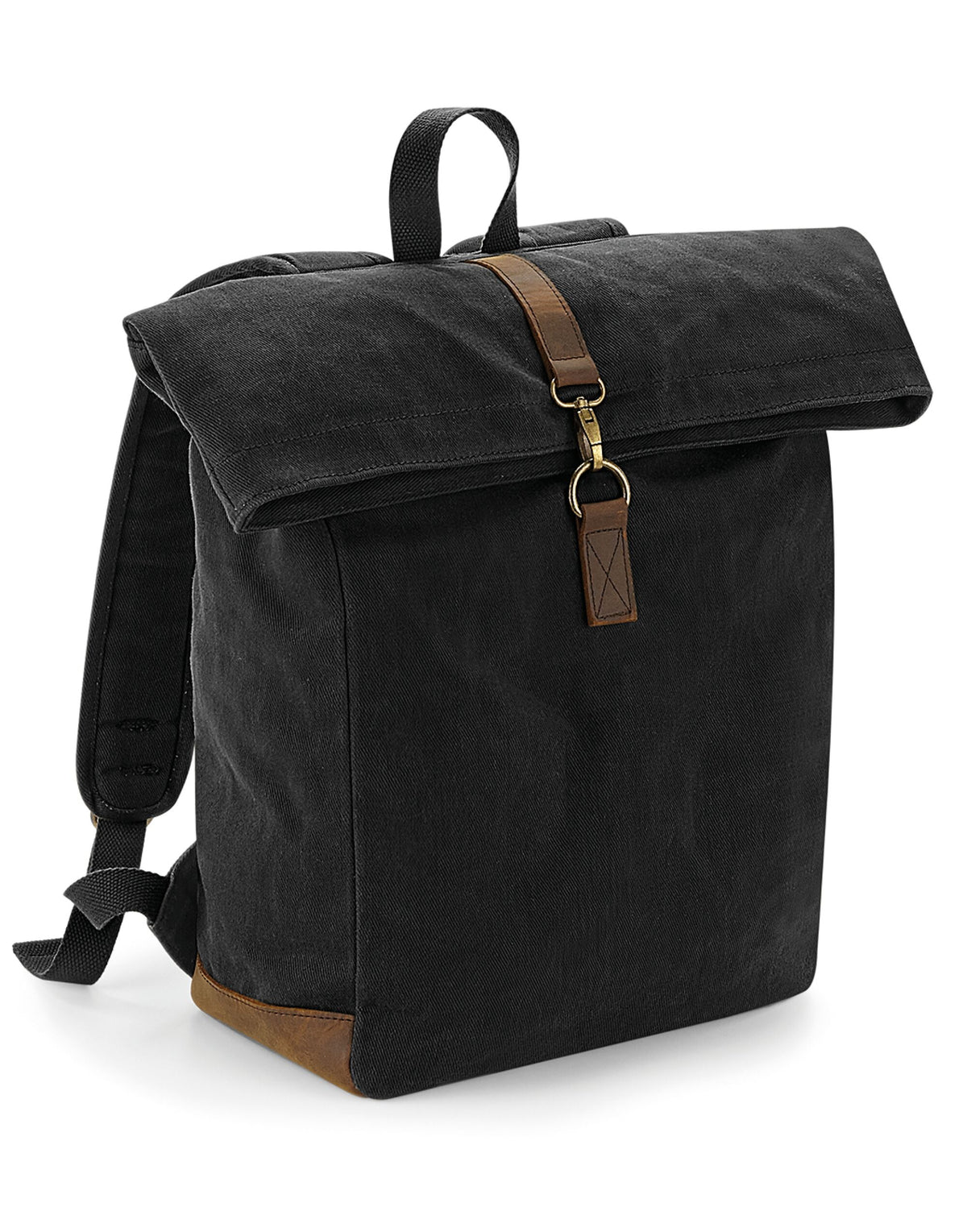 Quadra QD655 Heritage Waxed Canvas Backpack - Black