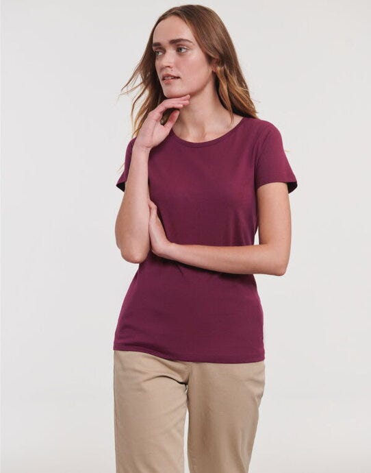 Russell Athletic Pure Organic R108F Russell Ladies Pure Organic T - Burgundy