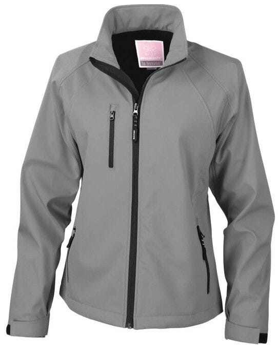 Result R128F Womens Baselayer Softshell Jacket - Silver Grey