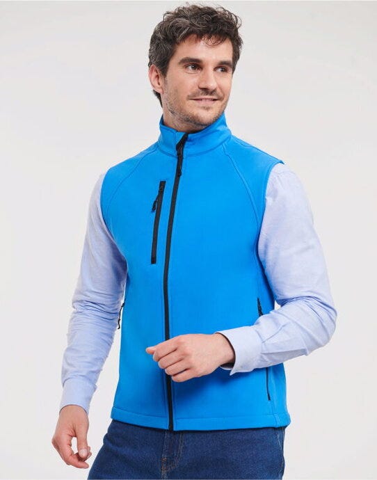 Russell Athletic R141M Russell Mens Softshell Gilet - Azure Blue