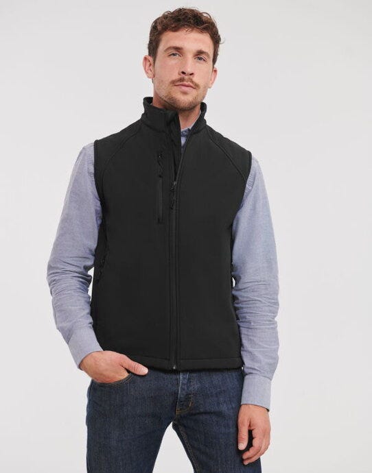 Russell Athletic R141M Russell Mens Softshell Gilet - Black