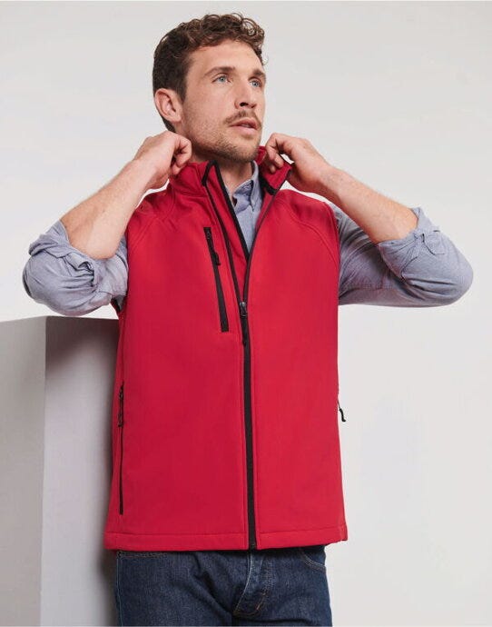 Russell Athletic R141M Russell Mens Softshell Gilet - Classic Red